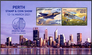 AUS2021-03 Australia Perth 2021 Exhibition Souvenir Sheet - Aircraft (1)